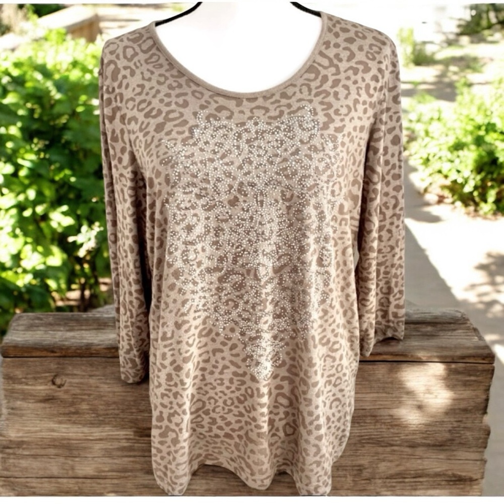 GERRY WEBER - Animal Print 3/4 Sleeve Top